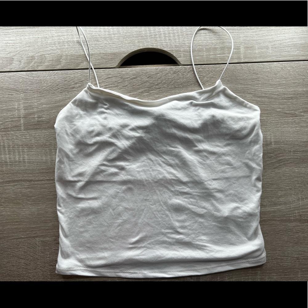 Basic solid cami double layer crop tank top